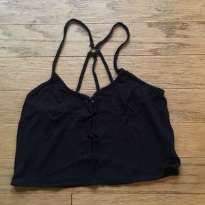 Spaghetti strap razor back crop top